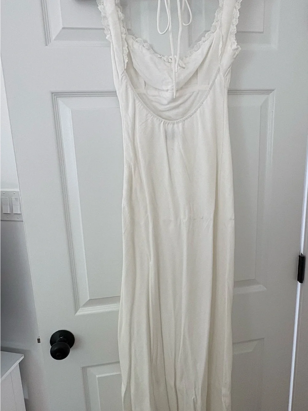 Princess Polly Cream Lace-Trim Maxi Slip Dress